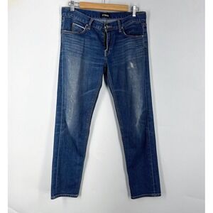 STROM Sexton Capri Jeans Galaxy Wash Distressed Blue Denim Made in USA Size 27